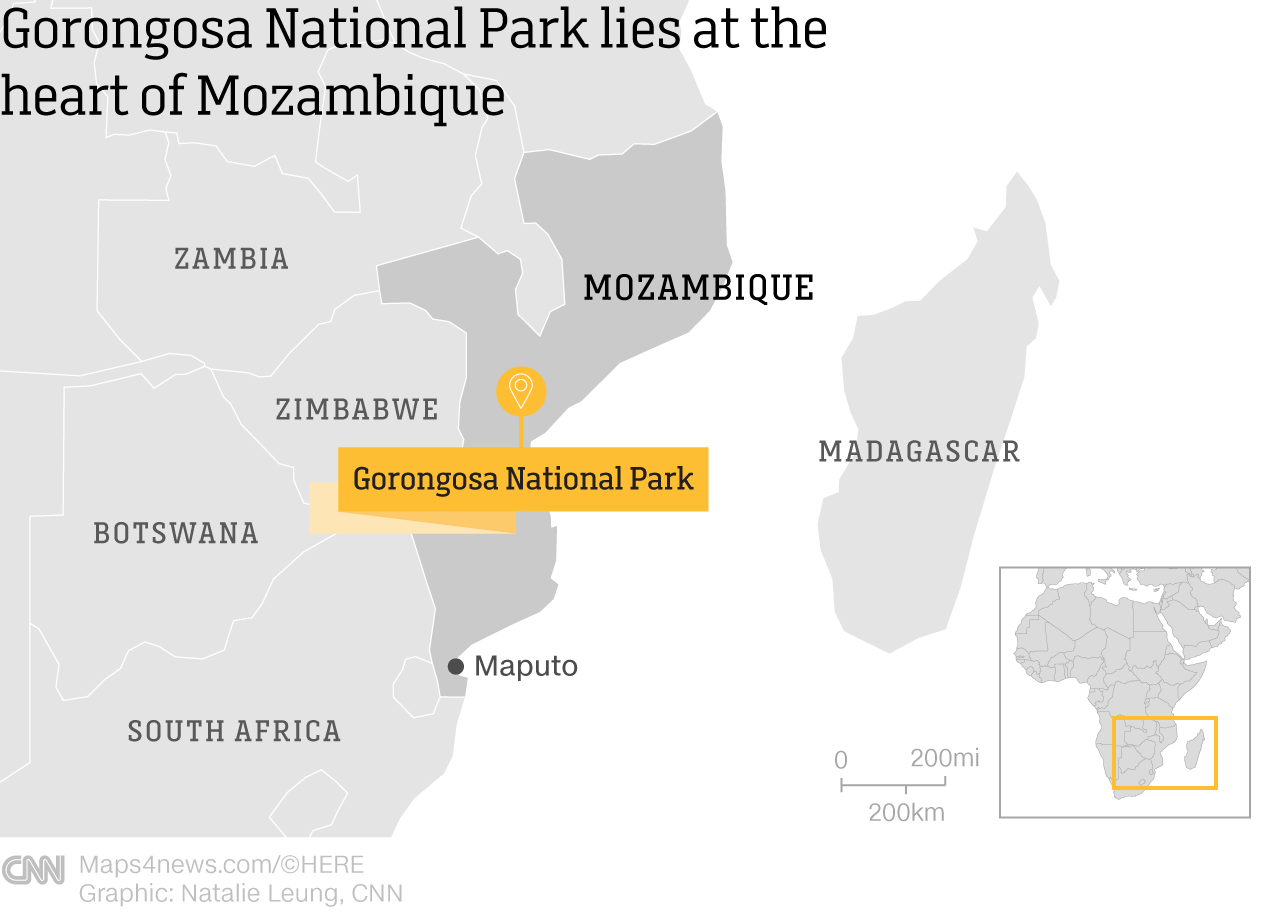 ゴロンゴーザ国立公園はモザンビーク中心部に位置する